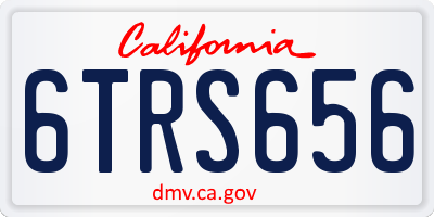 CA license plate 6TRS656