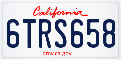 CA license plate 6TRS658
