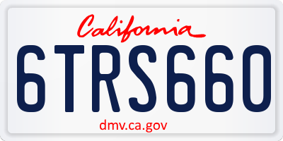 CA license plate 6TRS660