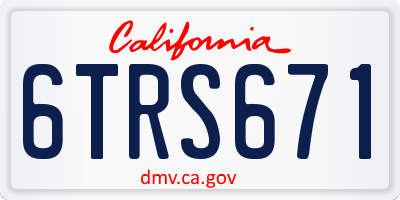 CA license plate 6TRS671