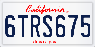 CA license plate 6TRS675