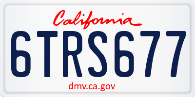 CA license plate 6TRS677