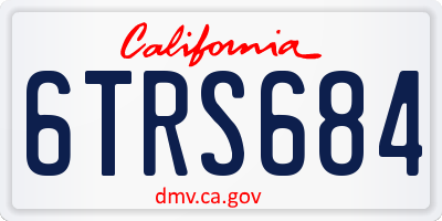 CA license plate 6TRS684
