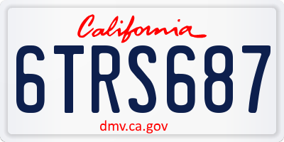 CA license plate 6TRS687
