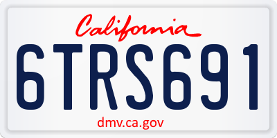 CA license plate 6TRS691