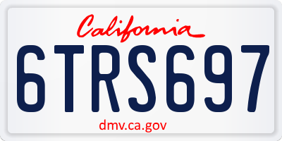 CA license plate 6TRS697