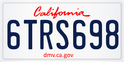 CA license plate 6TRS698