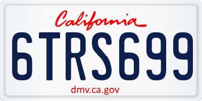 CA license plate 6TRS699