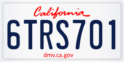 CA license plate 6TRS701