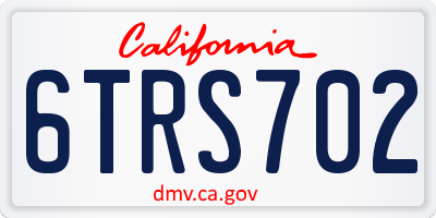 CA license plate 6TRS702