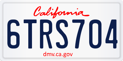 CA license plate 6TRS704