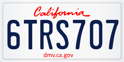 CA license plate 6TRS707