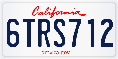 CA license plate 6TRS712