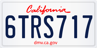 CA license plate 6TRS717