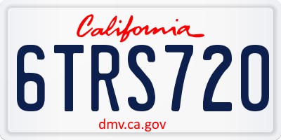 CA license plate 6TRS720