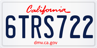 CA license plate 6TRS722