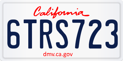 CA license plate 6TRS723
