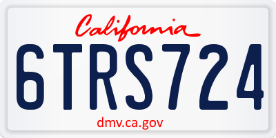 CA license plate 6TRS724