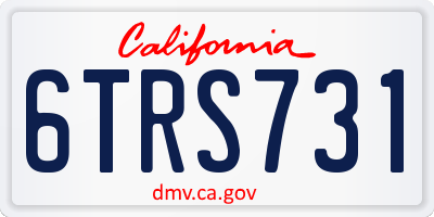 CA license plate 6TRS731