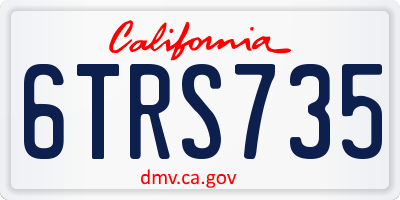 CA license plate 6TRS735