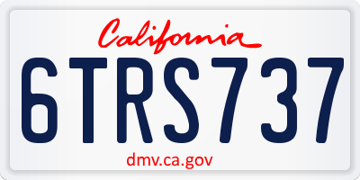 CA license plate 6TRS737