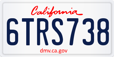 CA license plate 6TRS738
