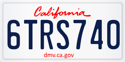 CA license plate 6TRS740