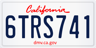 CA license plate 6TRS741