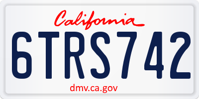 CA license plate 6TRS742