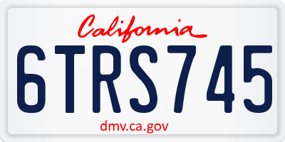 CA license plate 6TRS745