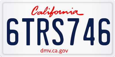 CA license plate 6TRS746