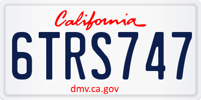 CA license plate 6TRS747