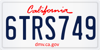 CA license plate 6TRS749