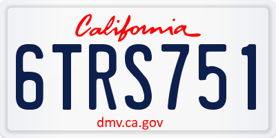 CA license plate 6TRS751