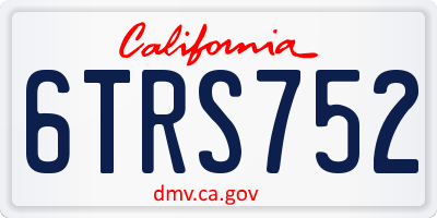 CA license plate 6TRS752