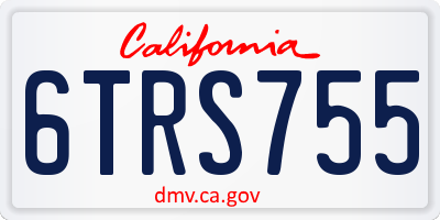 CA license plate 6TRS755