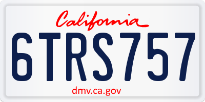 CA license plate 6TRS757