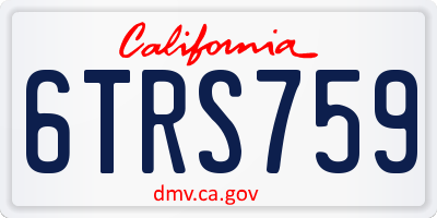 CA license plate 6TRS759