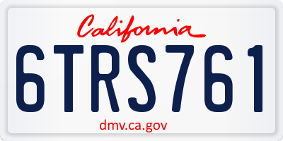 CA license plate 6TRS761