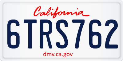 CA license plate 6TRS762