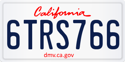 CA license plate 6TRS766