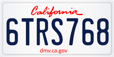 CA license plate 6TRS768