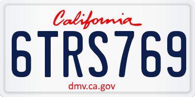 CA license plate 6TRS769