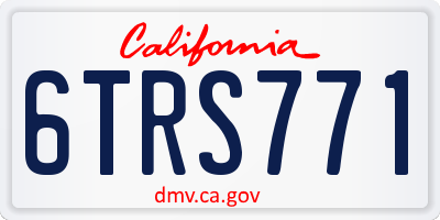 CA license plate 6TRS771