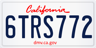 CA license plate 6TRS772