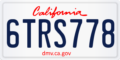 CA license plate 6TRS778
