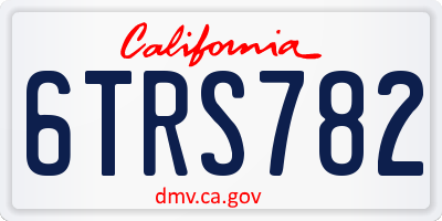 CA license plate 6TRS782