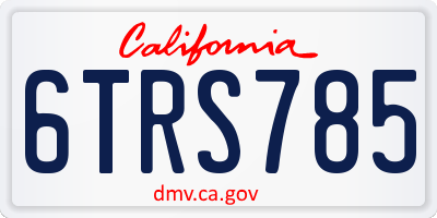 CA license plate 6TRS785