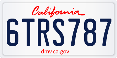 CA license plate 6TRS787