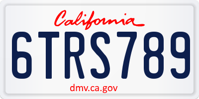 CA license plate 6TRS789